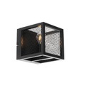QAZQA, Industriële wandlamp zwart - Cage Mesh