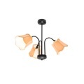 QAZQA, Klassieke plafondlamp zwart met gele lampenkap 3-lichts - Nona