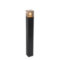 QAZQA, Staande buitenlamp zwart met smoke kap 70 cm IP44 - Denmark
