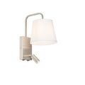 QAZQA, Moderne wandlamp wit en staal met leeslamp - Renier