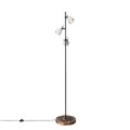 QAZQA, Industriële vloerlamp grijs beton hout 3-lichts - Creto