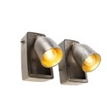 QAZQA, Set van 2 industriële wandlampen zilver - Brent
