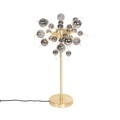 QAZQA, Design tafellamp messing met smoke glas 3-lichts - Explode