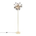 QAZQA, Design vloerlamp messing met smoke glas 8-lichts - Explode