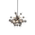 QAZQA, Design hanglamp zwart met smoke glas 8-lichts - Explode
