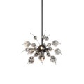QAZQA, Design hanglamp zwart met smoke glas 4-lichts - Explode