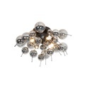 QAZQA, Design plafondlamp zwart met smoke glas 4-lichts - Explode