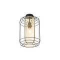 QAZQA, Design plafondlamp zwart met goud - Gaze