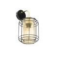 QAZQA, Design wandlamp zwart met goud - Gaze Down