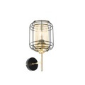QAZQA, Design wandlamp zwart met goud - Gaze Up