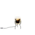 QAZQA, Design tafellamp zwart met goud glas - Bliss