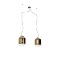 QAZQA, Design hanglamp zwart met goud glas 2-lichts - Bliss