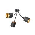 QAZQA, Moderne plafondlamp zwart met kap zwart 3-lichts - Merwe