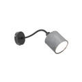 QAZQA, Wandlamp zwart met kap grijs schakelaar en flex arm - Merwe