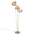 QAZQA, Vintage vloerlamp goud 3-lichts - Botanica Kringel