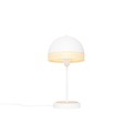 QAZQA, Oosterse tafellamp wit met rotan 20 cm - Magna Rotan