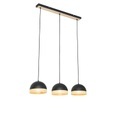QAZQA, Oosterse hanglamp zwart met rotan 3-lichts - Magna Rotan