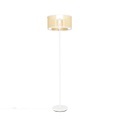 QAZQA, Oosterse vloerlamp wit met rotan 40 cm - Akira