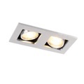 QAZQA, Rechteckiger Einbauspot aus 2-flammigem Aluminium - Qure