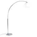 QAZQA, Moderne Bogenlampe Chrom mit weißem Schirm - Arc Basic
