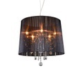 QAZQA, Kronleuchter Chrom mit schwarzem 50 cm 5-Licht - Ann-Kathrin 5