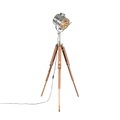QAZQA, Stativ Stehleuchte Holz mit Studio Spot - Tripod Radiant