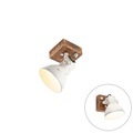 QAZQA, Industriespot weiß mit Mangoholz 18 cm - Mangos