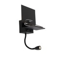 QAZQA, Moderne Wandleuchte schwarz mit USB und Flexarm - Flero