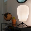 QAZQA, Design Tischlampe aus schwarzem Glas 24 cm mit Opalglas - Hero