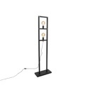 QAZQA, Industrie Stehlampe 2 Lampen schwarz - Simple Cage 2