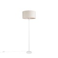 QAZQA, Moderne Stehlampe weiß mit pfefferfarbenem Schirm 50 cm - Simplo