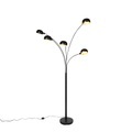 QAZQA, Design Stehleuchte schwarz 5-Licht - Sixties