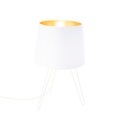 QAZQA, Moderne Tischlampe weiß - Lofty