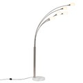QAZQA, Design Stehleuchte Stahl 5 Leuchten - Sixties Marmo