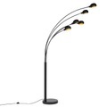 QAZQA, Design Stehleuchte schwarz 5-Licht - Sixties Marmo