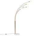 QAZQA, Art Deco Stehlampe Gold 5 Lampen - Sixties Marmo