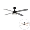 QAZQA, Deckenventilator schwarz mit Fernbedienung - Fanattic