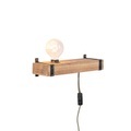 QAZQA, Industrielle Wandleuchte Holz USB - Reena