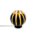 QAZQA, Design Tischlampe schwarz mit Gold 30 cm - Melone