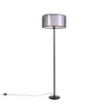 QAZQA, Schwarze Stehlampe mit Duo-Schirm schwarz / weiß 47 cm - Simplo