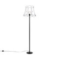 QAZQA, Schwarze Stehlampe mit Granny-Frameschirm schwarz 45 cm - Simplo