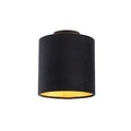 QAZQA, Deckenleuchte mit Schirm schwarz/gold 20 cm - Combi schwarz
