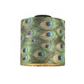 QAZQA, Deckenleuchte mit Schirm Pfau/gold 25 cm - Combi schwarz