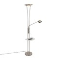 QAZQA, Stahl Stehlampe mit Lesearm inkl. LED und USB-Anschluss - Sevilla