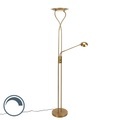 QAZQA, Moderne Stehlampe Bronze inkl. LED mit Lesearm - Mallorca
