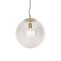 QAZQA, Moderne Hängelampe Messing mit Rauchglas 40 cm - Ball