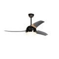 QAZQA, Deckenventilator schwarz mit Fernbedienung - Bora 52