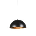QAZQA, Industrielle Hängelampe schwarz mit Gold 35 cm - Magna Eco