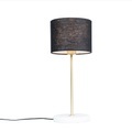 QAZQA, Messing Tischlampe mit schwarzem Schirm 20 cm - Kaso