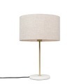 QAZQA, Messing Tischlampe mit grauem Schirm 35 cm - Kaso